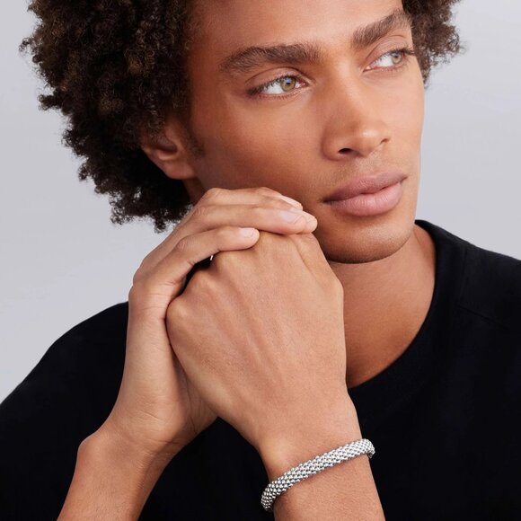 LAGOS Signature Silver Caviar Bracelet I 9mm 925 Sterling Sz M 7.5" Unisex  NWT - Picture 4 of 15